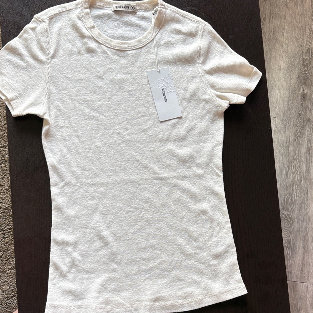 Bundle of 3 Buck Mason Women’s Small NWT Pima and Heirloom Tees - Picture 4 of 11